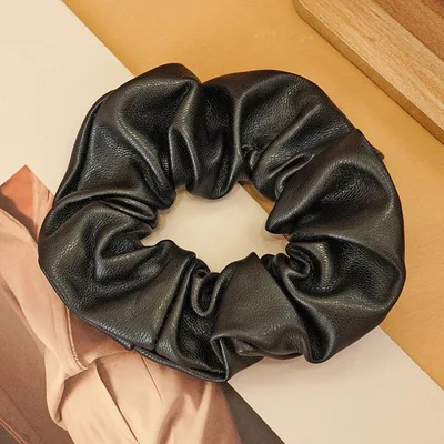 New Fashion Retro Leather Solid Color Fat Intestine Hair Tie