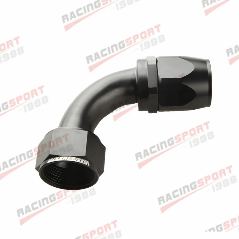 Universal AN20 AN-20 20AN Straight 0°/45°/90°/180° Degree Swivel Oil Fuel Line Hose End Fitting Adaptor BLACK