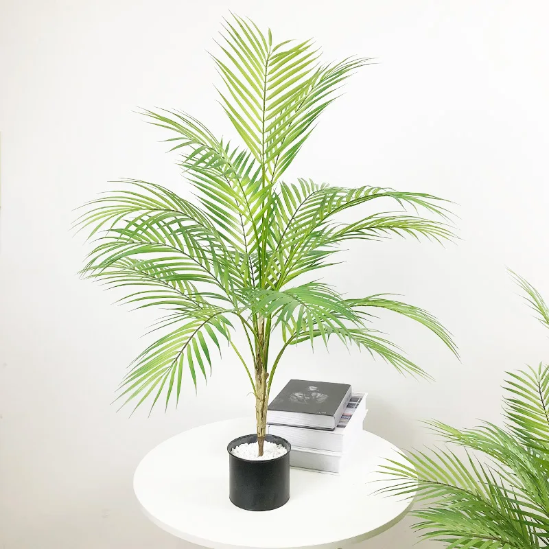 98cm Tropical Plants Large Artificial Palm Tree Fake Monstera Plastic Leaf Tall Branch For Home Garden Decor Decorative Flower