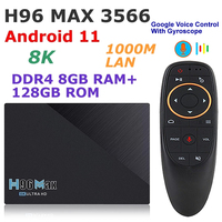 Android 11 TV Box H96 MAX 3566 RK3566 DDR4 8G RAM 128G ROM 8K 2.4G/5G Dual WIFI 1000M Lan 4K Youtube 3D Set Top Box Media Player