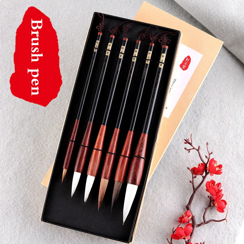 Chinese Calligraphy Brushes Set Caligrafia 6pcs Calligraphy Brush for Calligraphy Writing Painting Tinta China Chinese Brush Pen