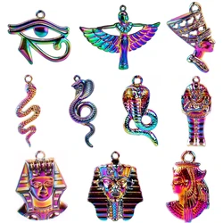 10pcs/lot MIX Egyptian Goddess ISIS Pharaoh Queen of Egypt The Eye of Horus Snake Dangle Pendants Alloy Charms Accessories Bulk