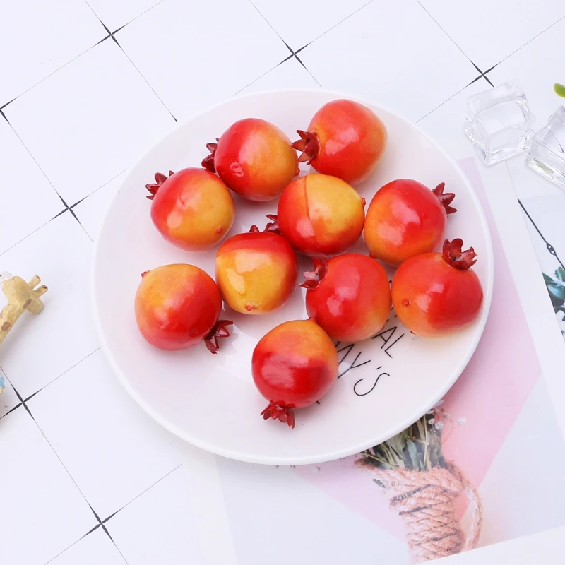 New 20pcs Lifelike Simulation Artificial Pomegranate Fake Fruit Home Party Decor