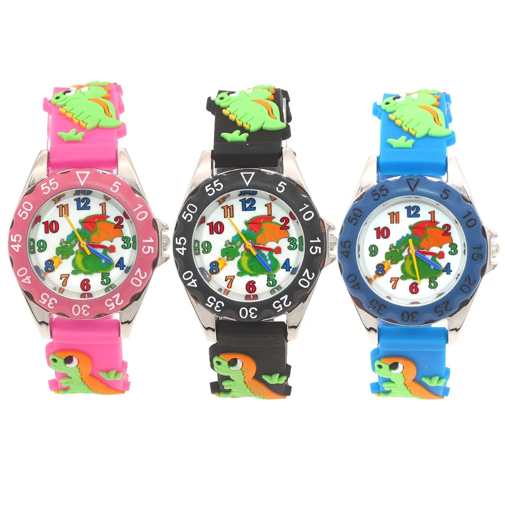 New Arrival High Quality Rubber Dinosaurs 3D Cartoon Boys Girls Students Gift Children Kids Watch