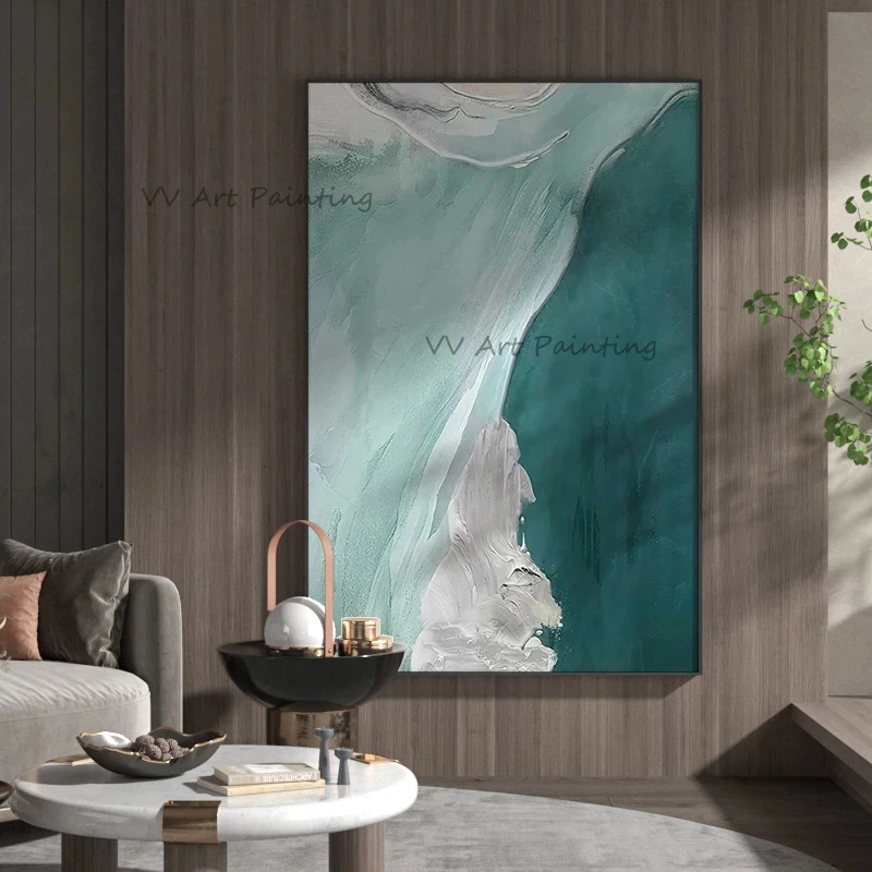 Handmade Seascape Art Painting Nordic Living Room Decoration Picture Sea Wave Canvas Poster Modern Home Decor Abstract Wall