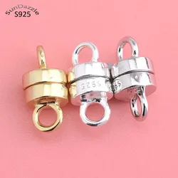 Genuine Real Pure Solid 925 Sterling Silver Magnetic Clasps Jewelry Making Gold Buckle Clasp Necklace Bracelet Findings