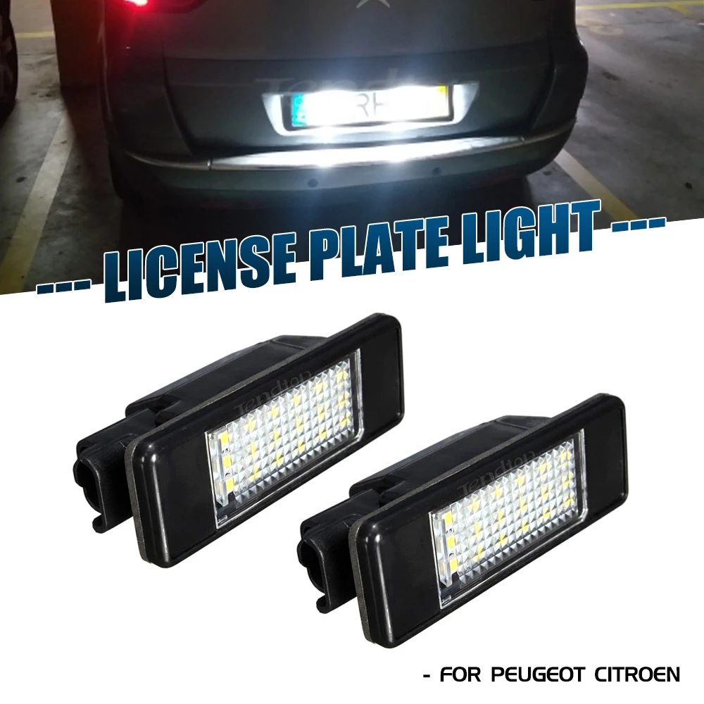 For Peugeot 106 1007 207 307 3008 406 407 508 607 For citroen C2 C3 C4 C5 C6 C8 Lamp No Error LED License Number Plate Light