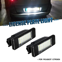 For Peugeot 106 1007 207 307 3008 406 407 508 607 For citroen C2 C3 C4 C5 C6 C8 Lamp No Error LED License Number Plate Light