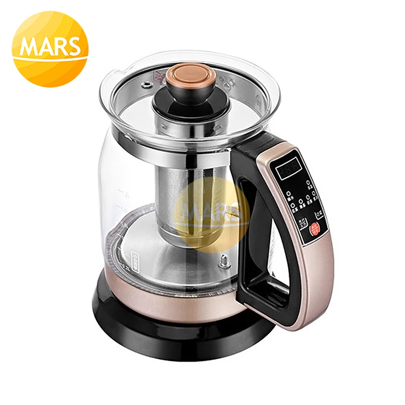 Chaleira de água de cozinha de aquecimento instantâneo, bule de vidro 1,2l, chaleira de chá elétrica, bule de fervura 220v