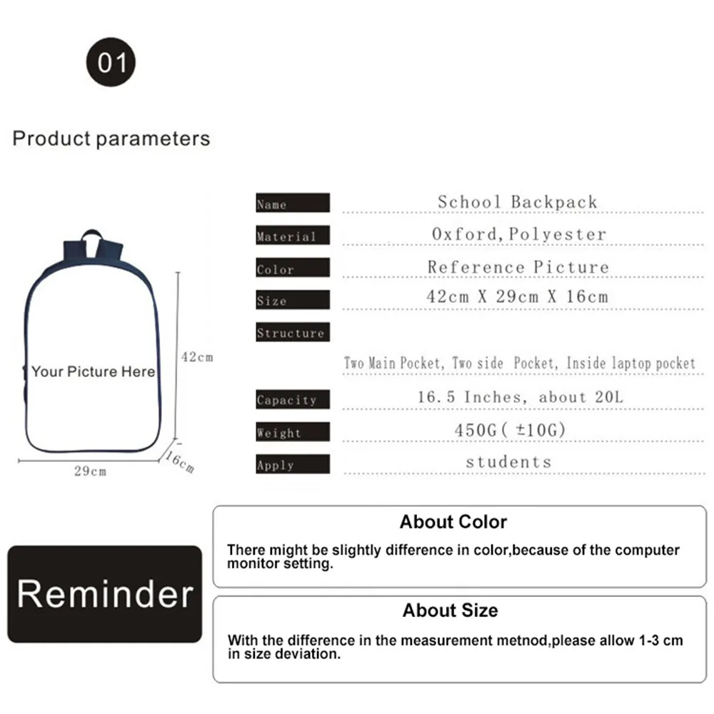 16 polegadas personalizar seu nome do logotipo mochila escolar crianças mochila escolar para meninas meninos saco de livro dos desenhos animados sacos presente