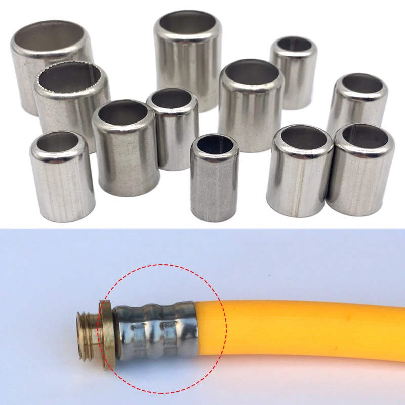 Agriculture Spray Pipe Crimp Connector Hose Crimp Tools Stainless Steel Sleeve Pipe Exhaust Connector 11.5MM -18MM Pipe Joiner