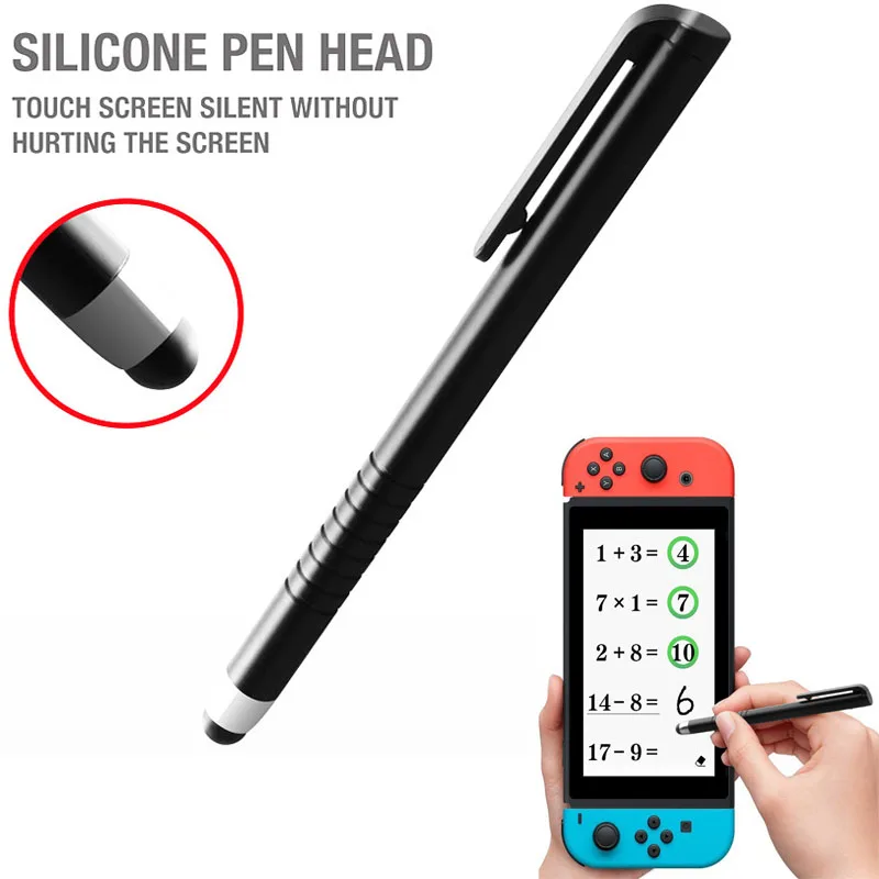 Nintendo Switch-Bolígrafo Universal para pantalla táctil, bolígrafo de silicona con Clip, suave y rápido, para teléfono y tableta