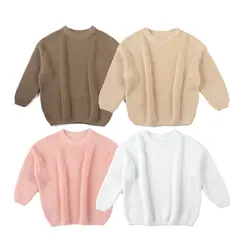 Winter Infant Super Soft Top Cotton Knit Thick Warm Siblings Match Boys And Girls Pullovers Sweaters