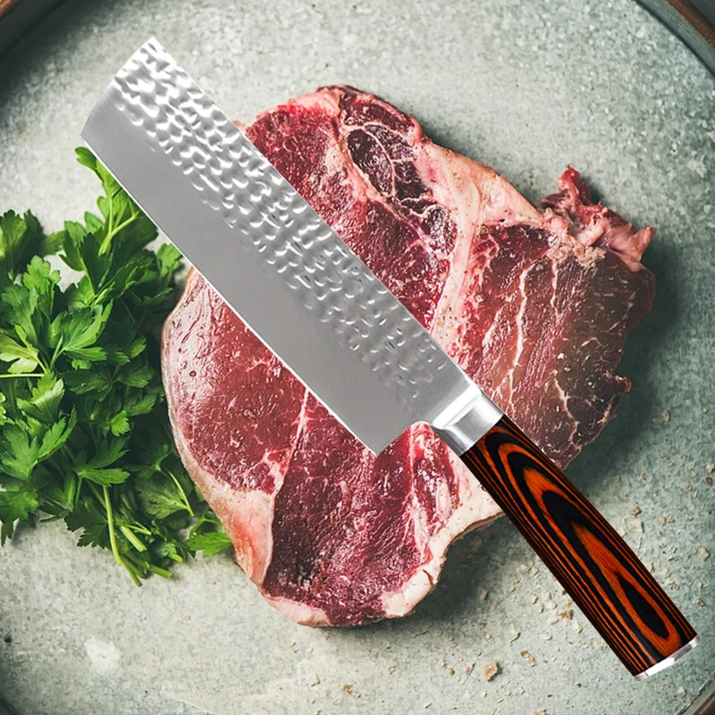 

Japan Kitchen Chef Knives Wood Handle Meat Fruit Vegetable Fish Butcher Knife Chinese Cleaver High Carbon Knives Cleaver Knife