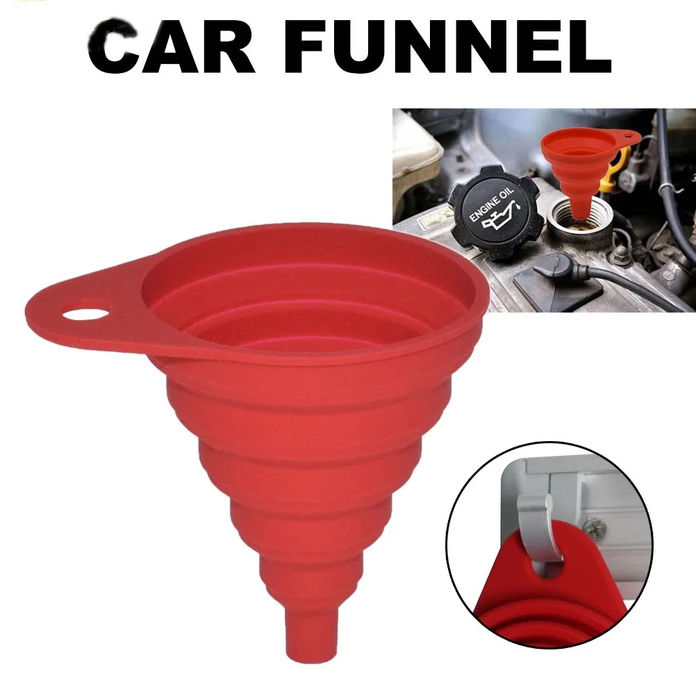 

DIY Universal Funnel Water Gasoline Oil Fuel Petrol Diesel Liquid Washer Fluid Engine Change Fill Transfer Collapsible Silicone