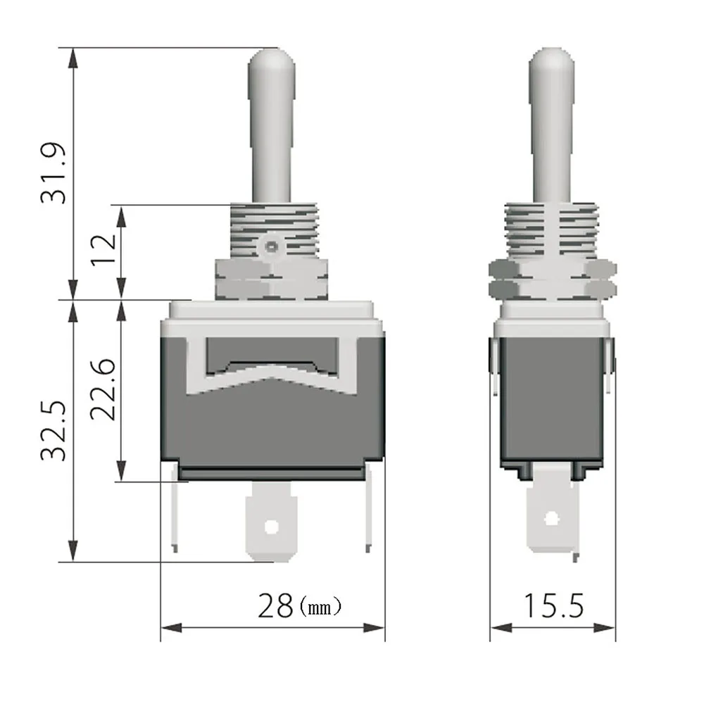 KEDU HY29J Przemysłowe przełączniki dwustronne On-Off-On z dwustronnym do urządzeń i urządzeń 3-pinowa zakładka 125/277V 20/15A