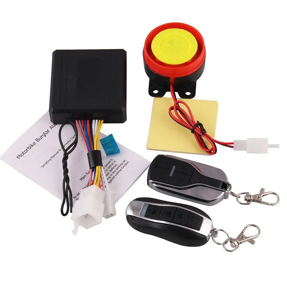 Universal Motorcycle Bike Alarm System Scooter Anti-theft Security Alarm Moto Remote Control Engine Start + Alarme Moto Speaker