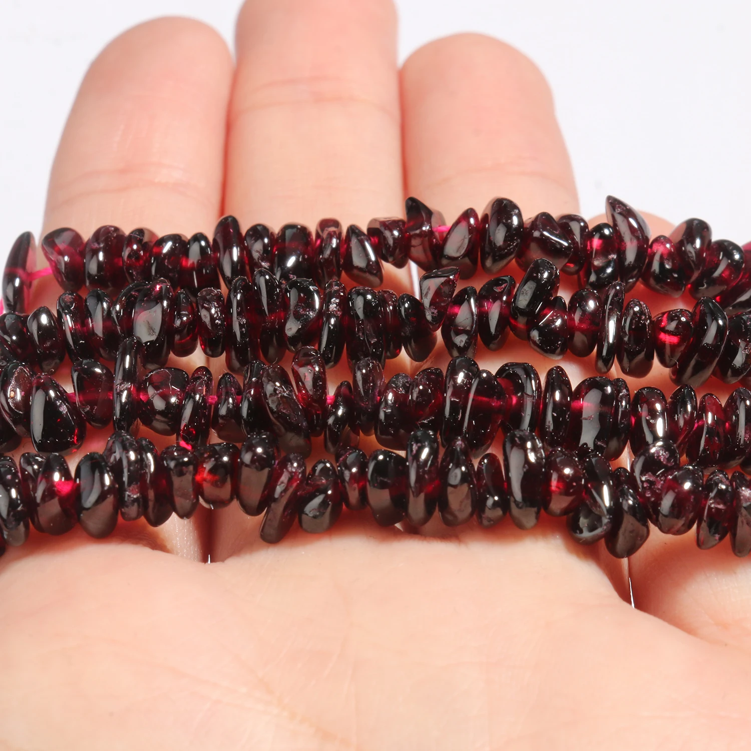 Natural Dark Red Garnet Irregular Shape Gravel Stone Beads Loose Beads For Jewelry Making DIY Necklace Bracelet Accessories 16\'\'