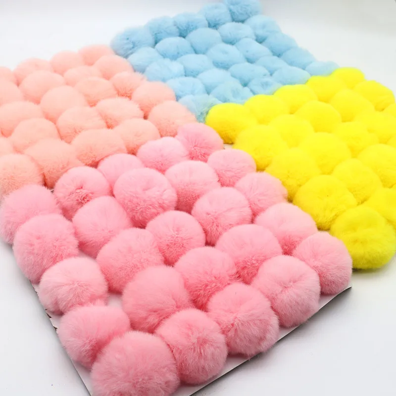 6-8cm puszysty miękki pluszowy piłka Faux Fur brelok Diy zabawki dla dzieci dekoracje ślubne Pompom krawiectwo dostarcza prezent 5-10 sztuk