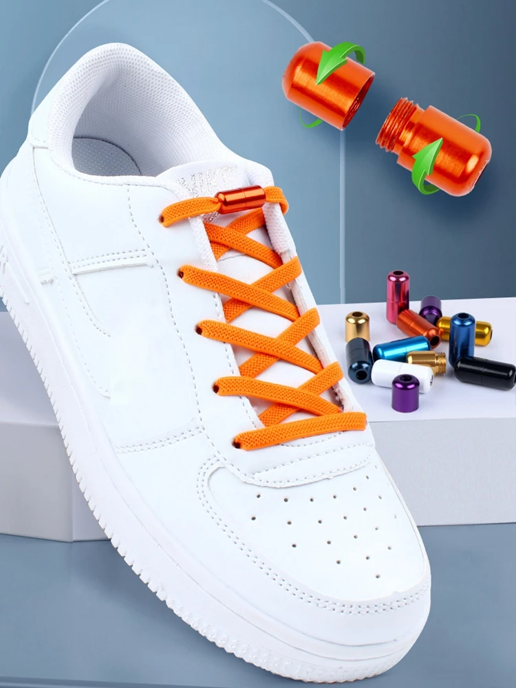 New Elastic No Tie Shoe laces Flat Shoelaces For Kids and Adult Sneakers Shoelace Quick Lazy Metal Lock Laces Shoe Strings