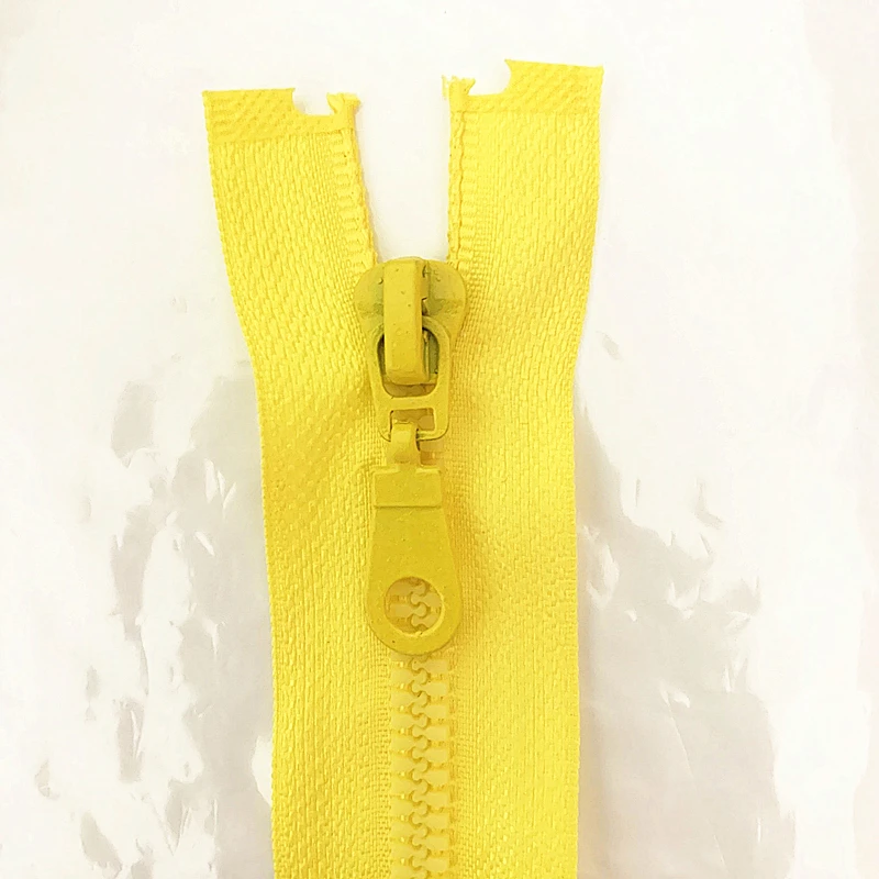 2pcs 5#yellow 25/30/35/40/50/55/60/70 cm detachable resin zipper opening automatic ecological locking plastic zipper sewing