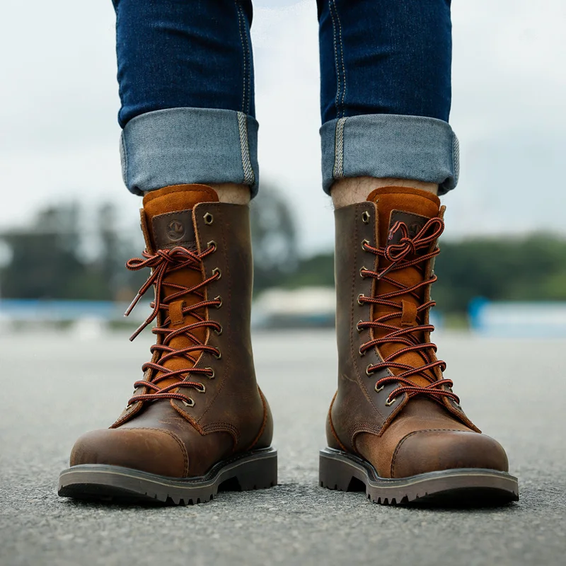 Wandelschoenen Heren Waterdichte Laarzen Jachtschoenen Tactische Trekkinggevechtslaarzen Enkelsneaker Lederen Sneeuwhoge Wandelschoenen