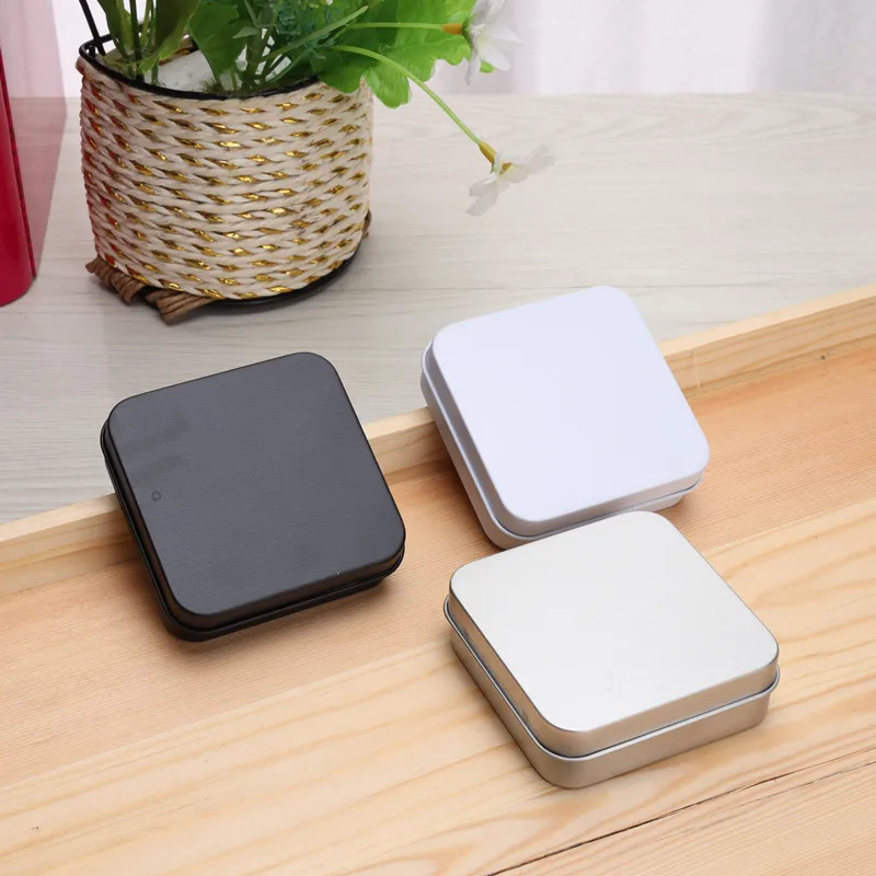 Pack of 10 PCS Square Metal Tin Box Container Storage Boxes Multi Functional