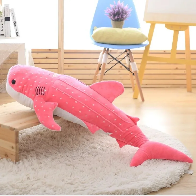 150cm Large Size Soft Shark Plush Toy Big Creative Blue Whale Stuffed Soft Shark Sea Fish Plush Pillow Lovely Children Baby Do