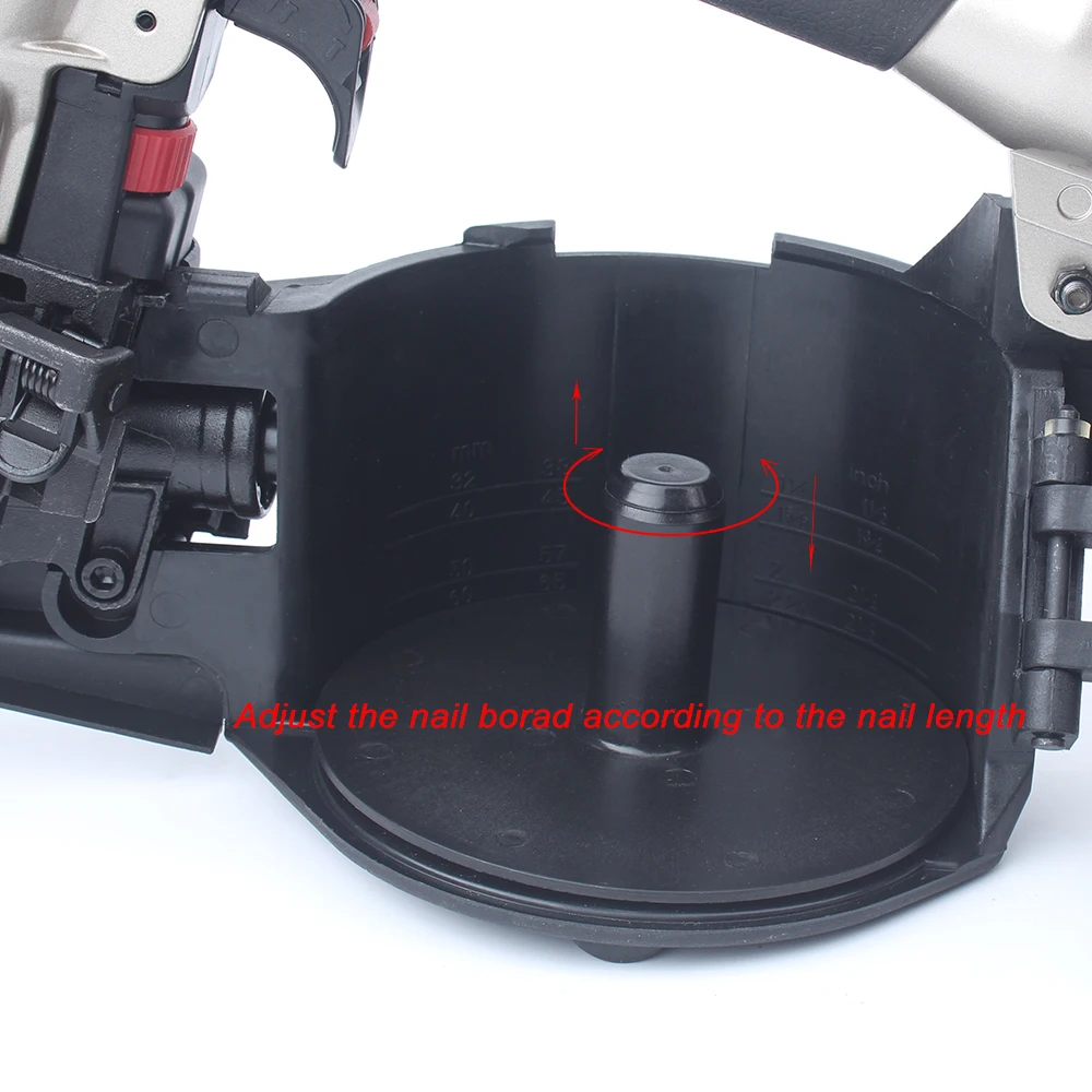 Quality YOUSAILING CN565B Pneumatic Construction Coil Nailer Roll Nail Gun Nail Depth Adjustable