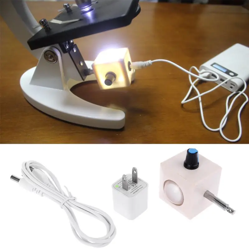 USB White LED Light Lighting Bottom Light Lamp Source Biological Microscope Adjustable Lights 63HF