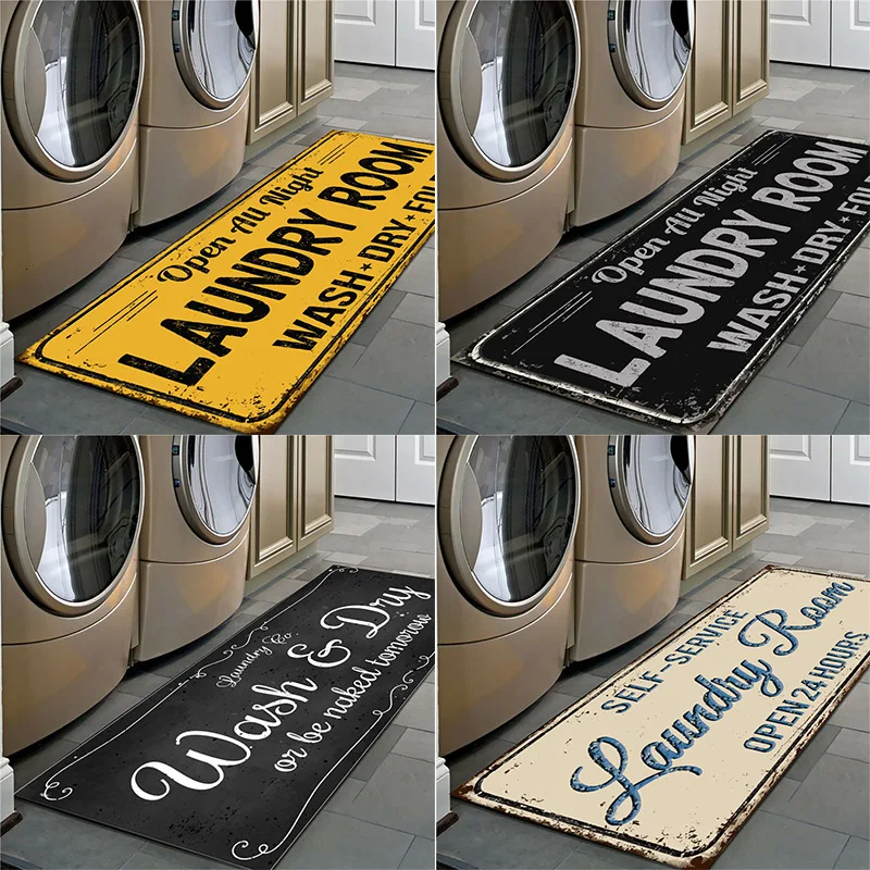 

Non-Slip Floor Mat Laundry Room Mat Entrance Door Mat Laundry Bathroom Mat Carpet Laundry Room Decoration Balcony Carpet