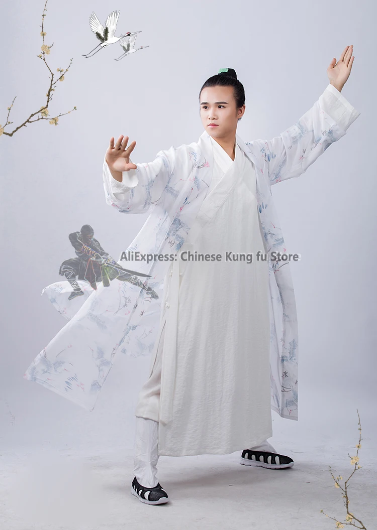 Wudang velo per cappotto esterno per uniformi Tai Chi Kung fu abito per arti marziali abito taoista abiti Wushu bellissimi modelli di gru