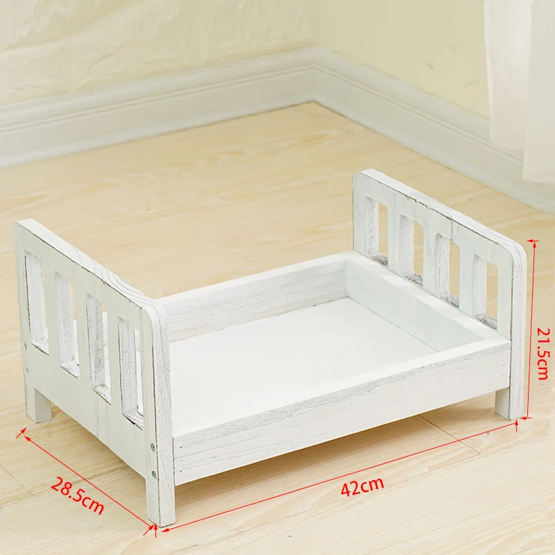 High Quality Newborn Wooden Bed Baby Accessories Photography Props Keepsakes Souvenirs Girls Boys Handmade Wooden Furniture