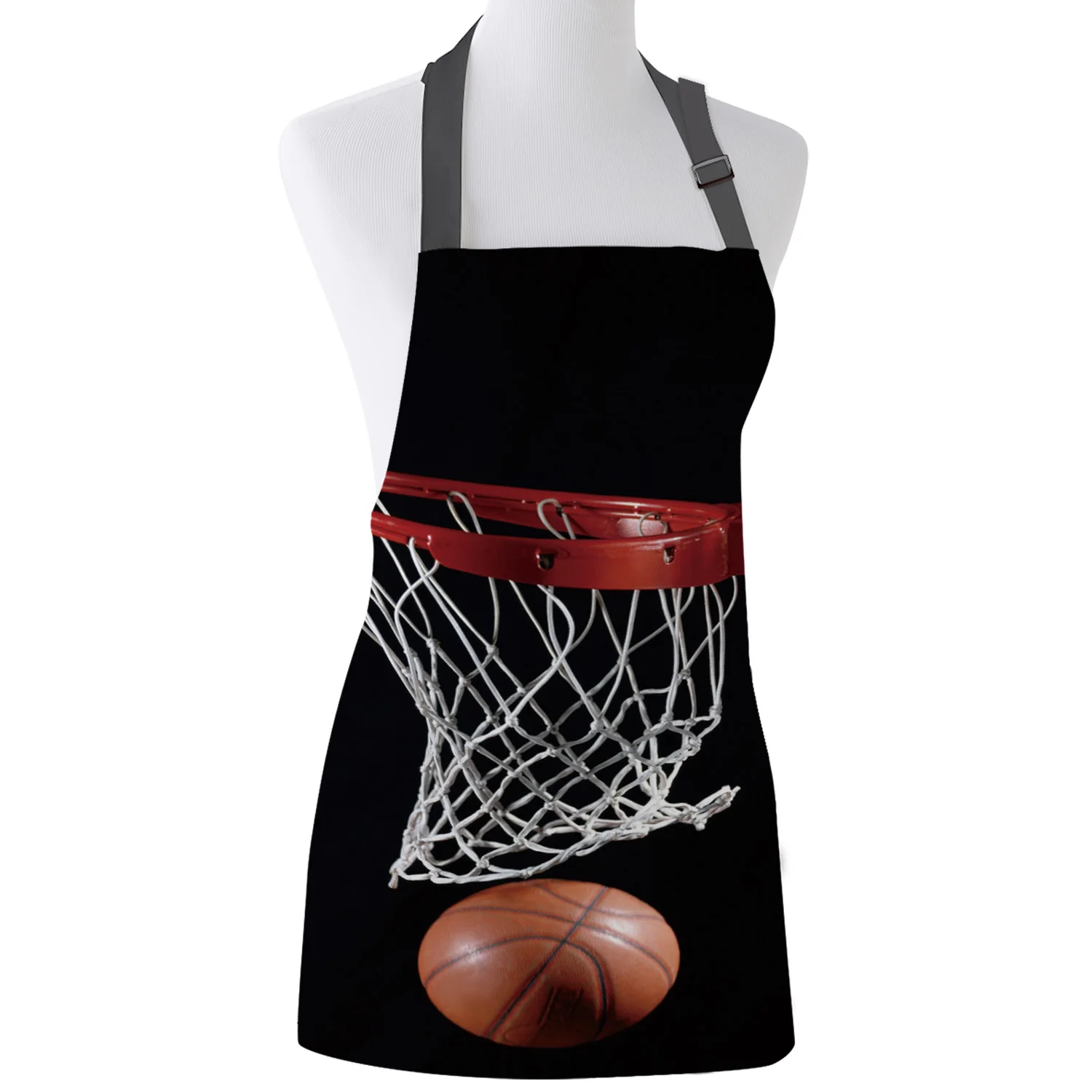 Basketball Basket Apron Personalized Design Adjustable Canvas Kitchen Hotel Cafe Aprons Female Ladies Couples Cooking Dining Bib