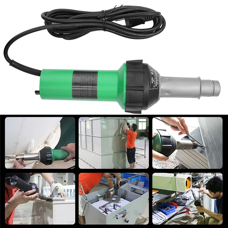 220V 1600W Plastic Welder Welding Tool Heat Heating Gun Torch Hot Air Pistol PVC Welder Machine Kit Set With speed nozzles rolle