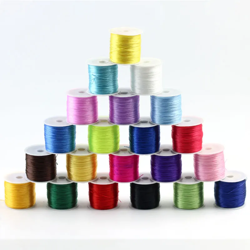 50m/Roll Strong Elastic Crystal Beading Cord 1mm for Bracelets Stretch Thread String Necklace DIY Jewelry Making Cords Line