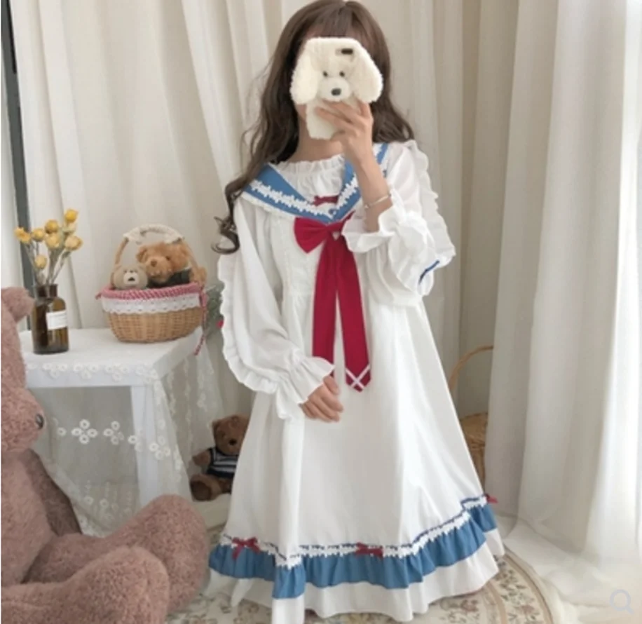 일본 달콤한 가을 높은 허리 공주 기질 jsk 부드러운 소녀 Kawaii preppy 스타일 JK 대학 유니폼 jsk 로리타 cos loli