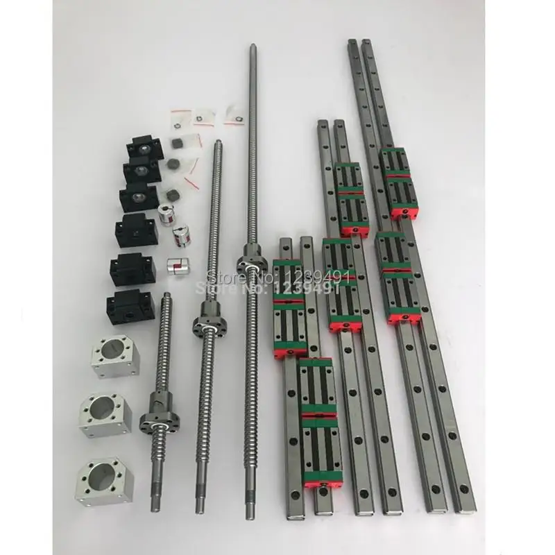 

Ru Delivery 6Set Hgr20- 400/700/1000Mm Linear Guide Rail + Sfu1605- 400/700/1000Mm Ballscrew + Bk12/bf12 + Nut Housing Cnc Parts