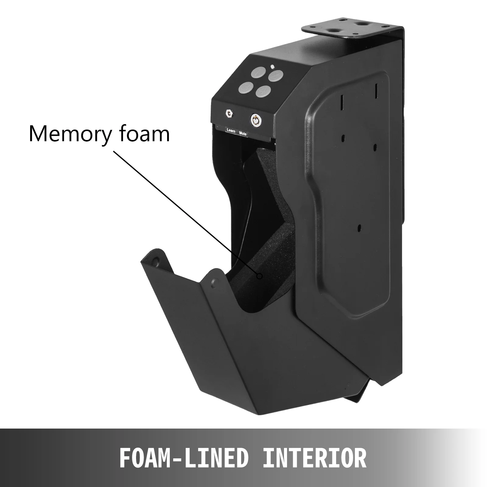 VEVOR OS580C SE Handgun Pistol Safe Box Fingerprint Digital Keypad Lock with 2 Keys Weapon Security Deposit Storage Under Table