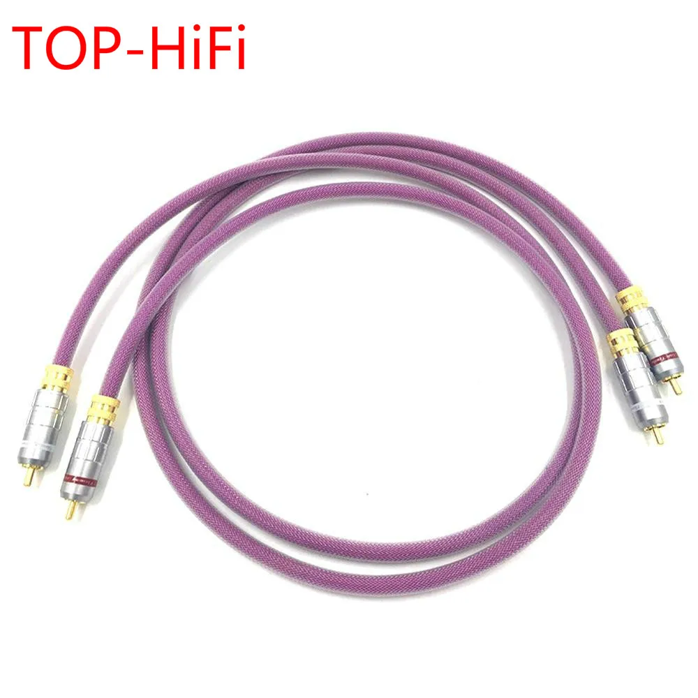

TOP-HiFi Pair type-1Gold Plated 2RCA Cable High-end 6N OFHC Audio cable Double RCA Signal Line Rca cable for XLO HTP1