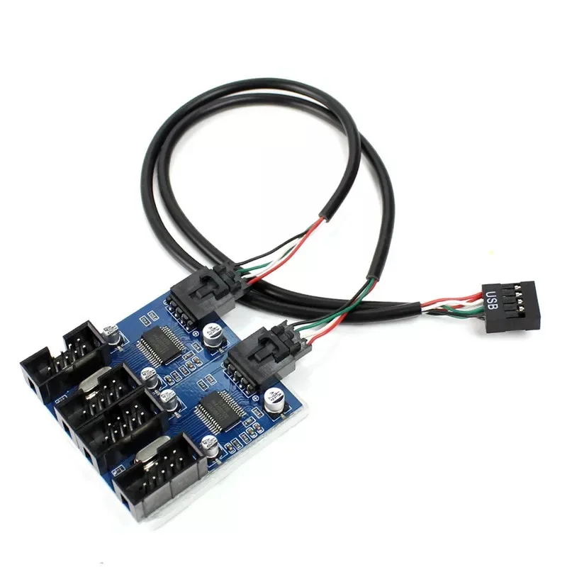 Motherboard USB 2.0 9-pin header connector 1 to 4 expansion hub adapter USB 2.0 male to 4 male 30CM 9-pin internal cable image 3