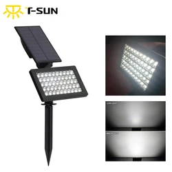 T-SUNRISE-Waterproof Outdoor Solar Garden Lights, Iluminação de parede, lâmpada de gramado, Powered Sunlight, Decoração do jardim, 50 LEDs, IP44