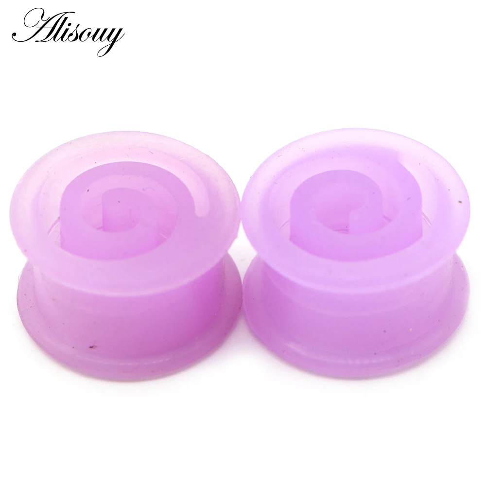 Alisouy 2 szt. Hollow spirale koło silikonowe wskaźniki uszu zatyczki tunele Oreja Piercing ucha Expander nosze unisex biżuteria do ciała — zdjęcie 7