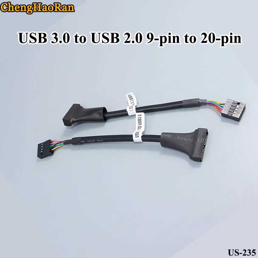 ChengHaoRan 2 шт./лот USB 3,0 к USB 2,0 адаптер Кабель USB 3,0 19P/20P к 9P USB 2,0 Рядовая шина