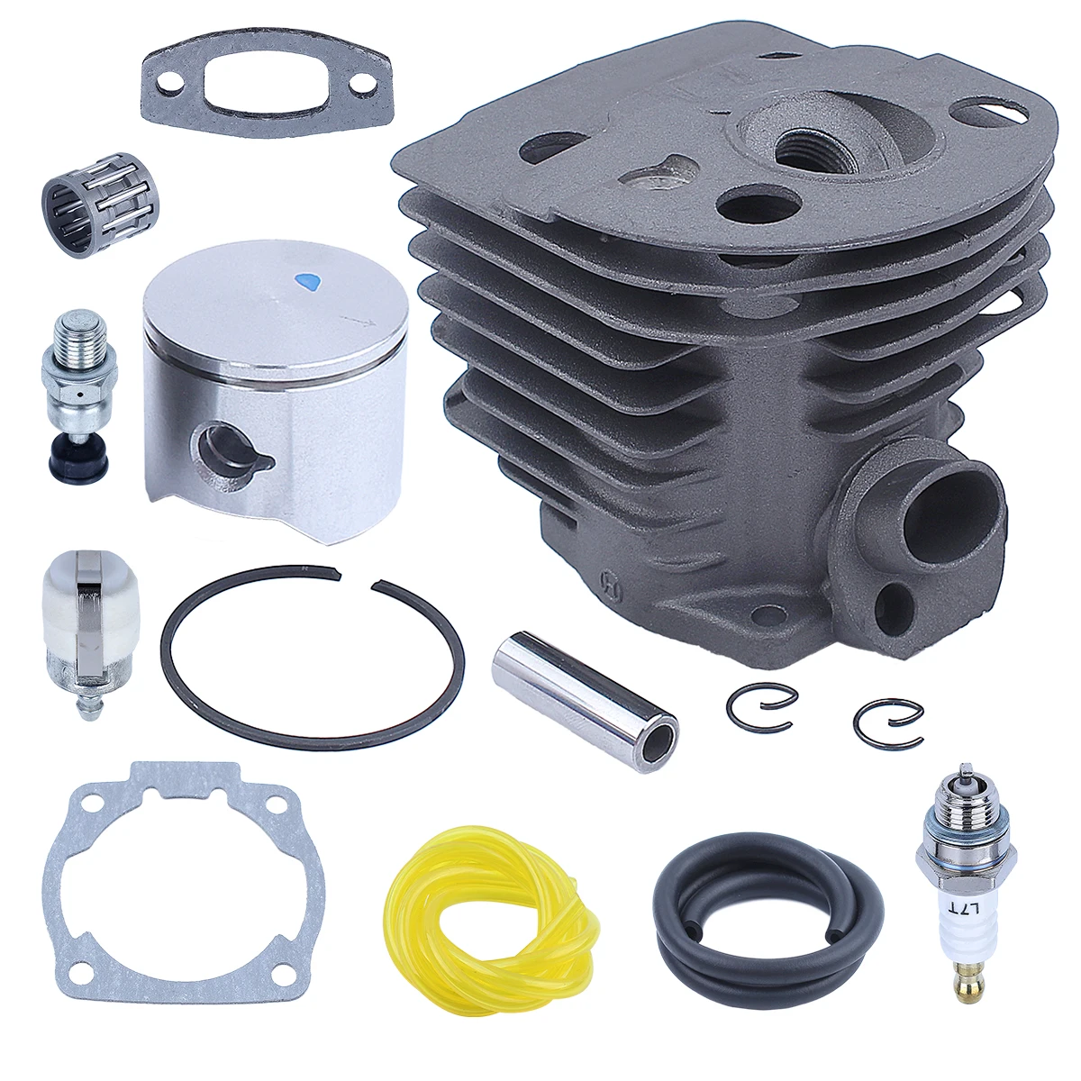Imagem -03 - Kit Pistão do Cilindro para Husqvarna 50 51 55 Motosserra Substituir 503 60 91 71 Válvula de Descompressão Linha Combustível Filtro da Tubulação Junta 45 mm