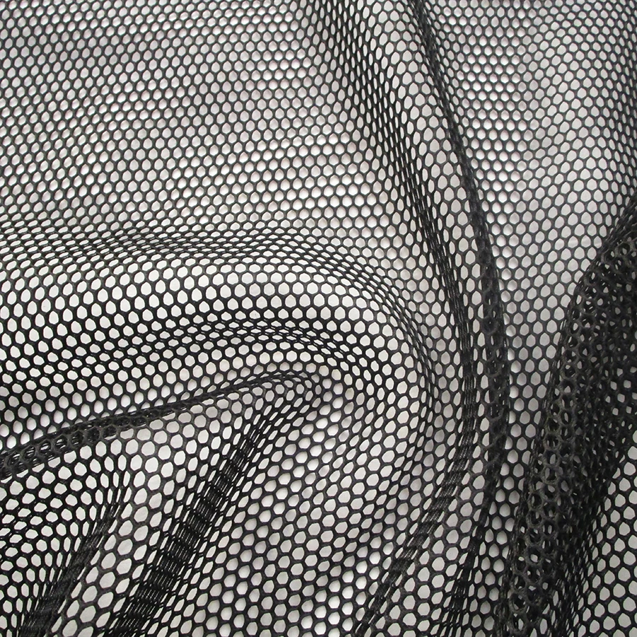 French Honeycomb Mesh Fabric for Sewing Cloth, Black Hexagon, High Quality, White Net, Knitted T-Show Apparel, Classic, 1 Yard