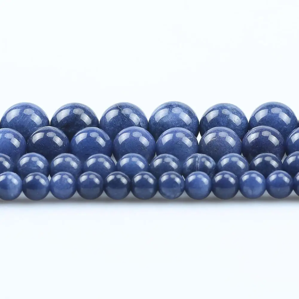 Natural Stone Blue Kyanite Loose Spacer Beads for Beadwork Jewelry Making Diy Bracelet Necklace Jewellery 15Inches 6 8 10 12mm