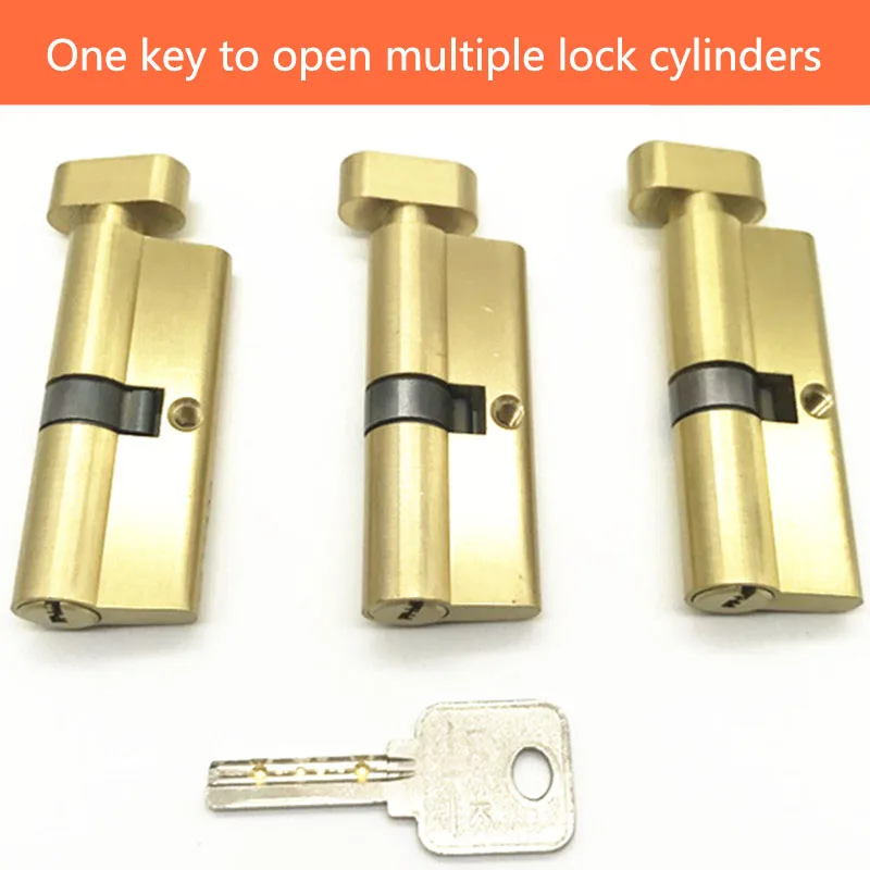 Extended interior door lock core universal small 70/80/90mm bedroom door wooden door handle lock core With 3 keys