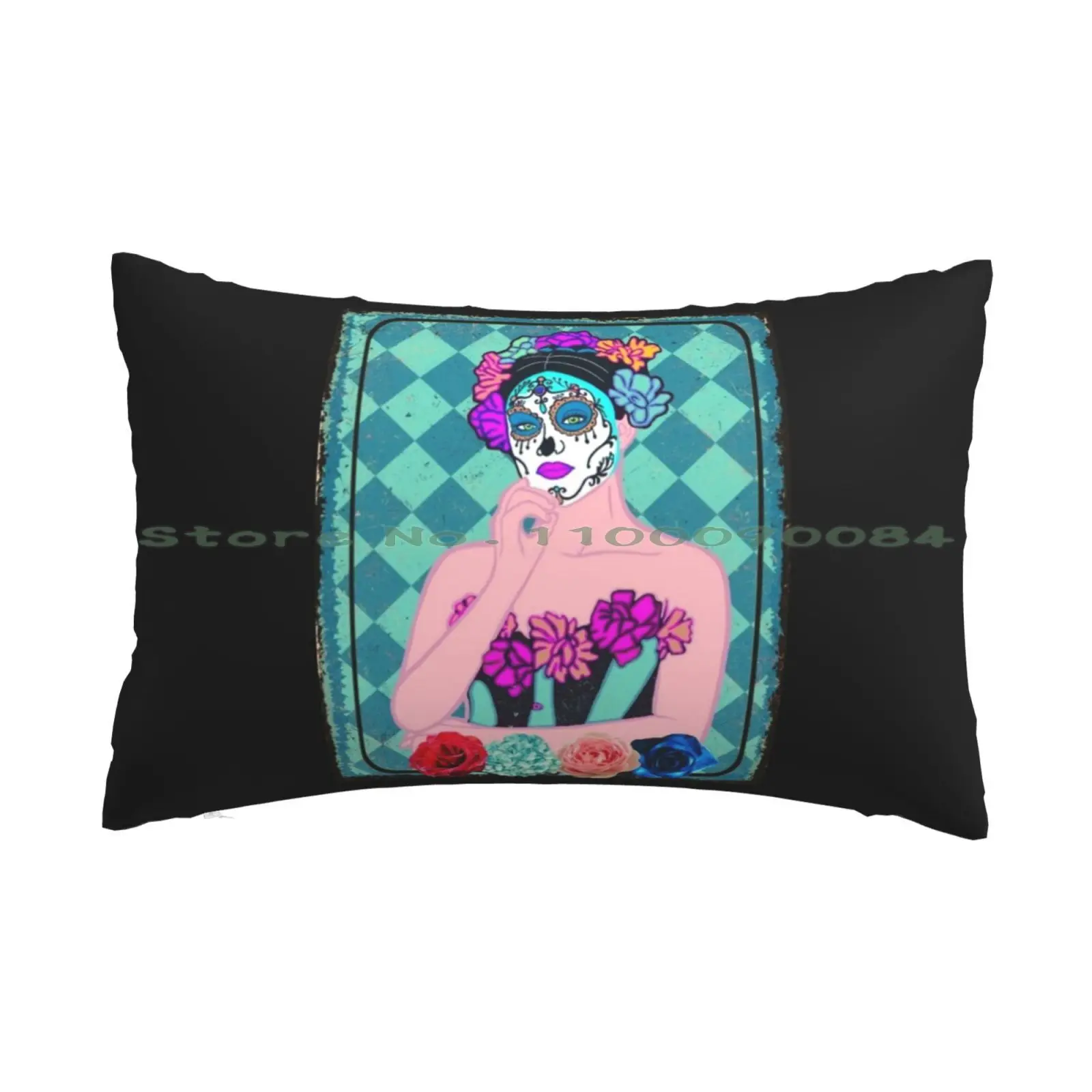 Day Of The Dead Dia De Los Muertos Lady Pillow Case 20x30 50*75 Sofa Bedroom Tifinagh Kabyle Amazigh Berber Algeria Tunisia