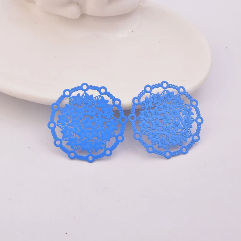 50 Stück AB4136 30mm Runde Blumen-Verbinder aus Metall-Messing für Schmuck- und Ohrring-Zubehör – Detail 14